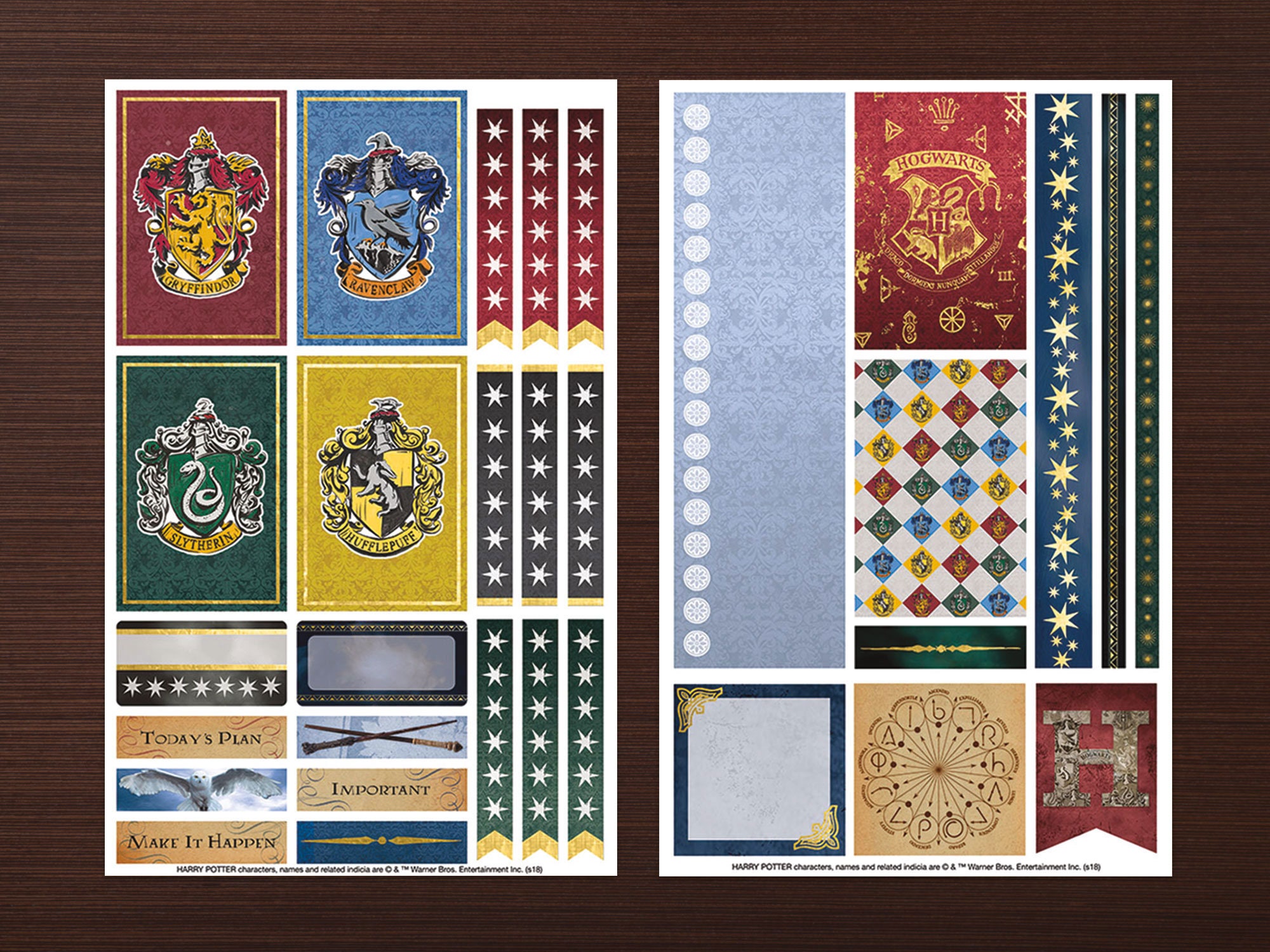 Stickers objetos mágicos de Hogwarts para decorar agendas, planners, etc 