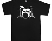 Drum Set Drum Kit T-Shirt Design S-M-L-XL-2X-3X Unisex Rocker Musician Drummer shirt