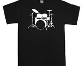 Drum Set Drum Kit T-Shirt Design S-M-L-XL-2X-3X Unisex Rocker Musician Drummer shirt