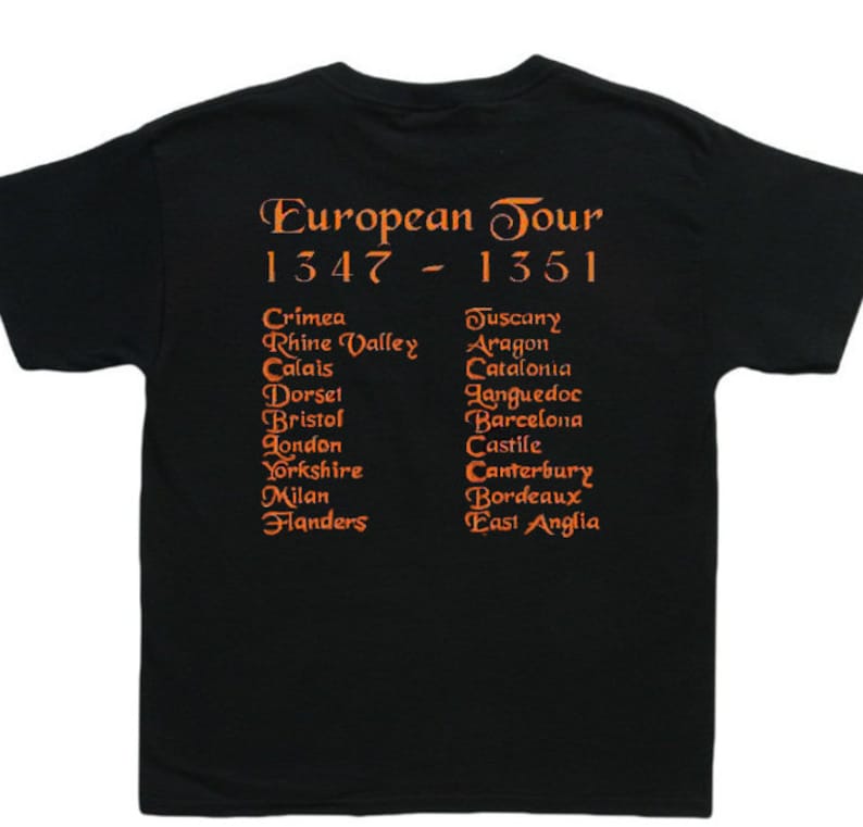 Black Death Plague European Tour FRONT/BACK T-shirt - Etsy