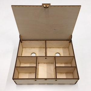 Boîte de rangement à deux étages et accessoires/boîte de tournoi avec gravure personnalisée