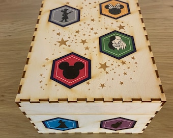 Disney Lorcana Card Storage Box, Birch Plywood with Dividers