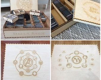 Custom Engraved Mega Card Storage Box: Kallax Compatible. Arkham Horror, Magic the Gathering, Marvel Champions