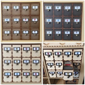 Bellissimo mobiletto porta carte con 12 cassetti - compatibile con unità Kallax - ideale per carte da gioco, carte da baseball, carte da gioco ecc.