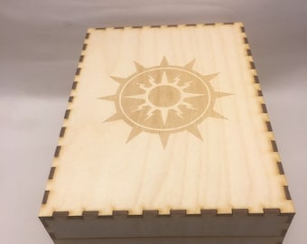 card collection storage box with customisable engraving Magic the Gathering, Marvel Champions, Arkham Horror, Pokemon