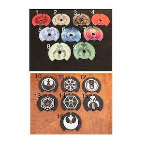 Acrylic dial covers compatible with Star Wars X-wing miniatures game