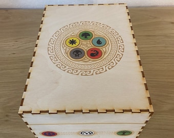 Magic The Gathering compatible Card Deck Box: Birch Wood card Storage with Dividers