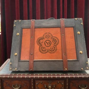 Customisable Vintage style card storage box with customisable engraving - medium