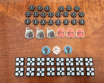 Star Wars Destiny compatible token set. Full colour, choose your own shield tokens.