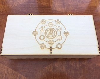 Custom Engraved Birch Plywood Card Game Storage Box