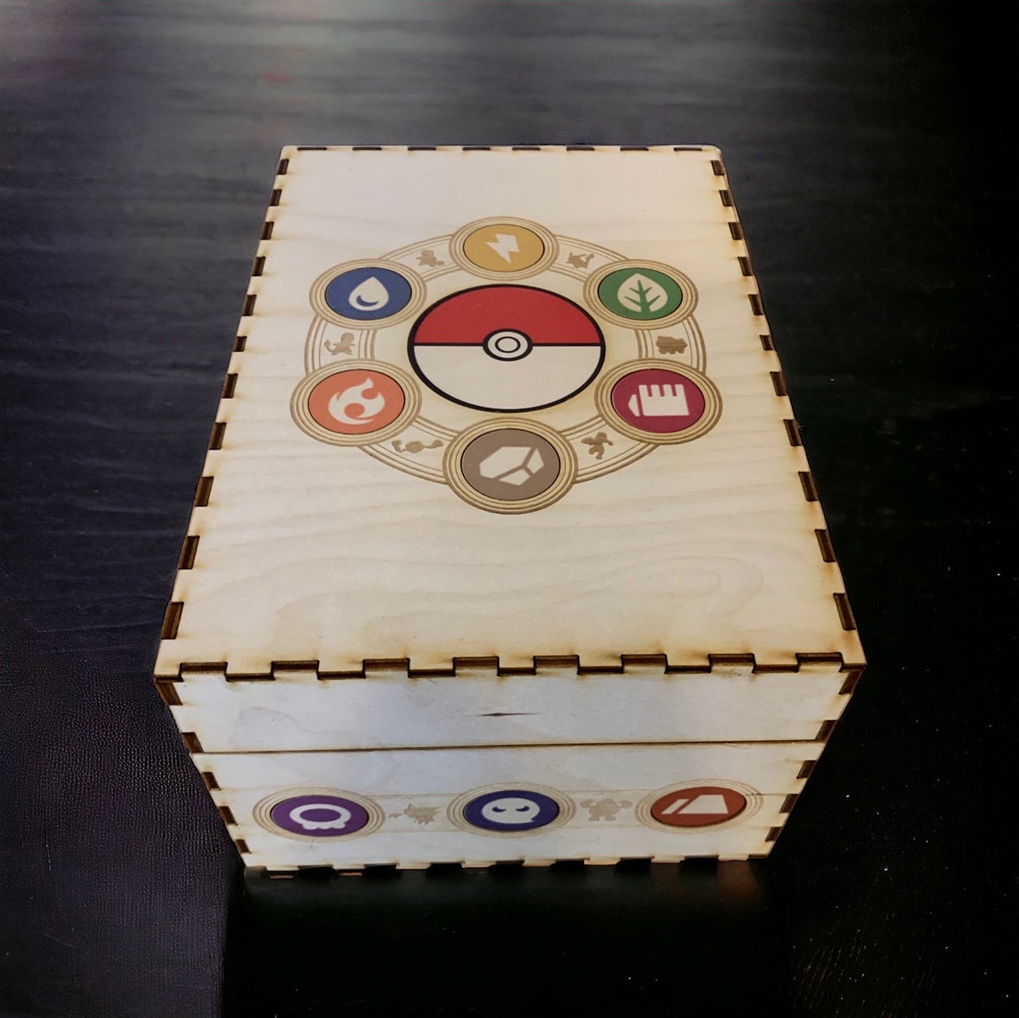 Pokemon Card Deck Box, Birch Plywood Storage With Dividers - Etsy