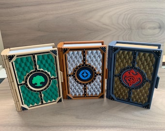 3D Printed Dragon Scale Deck Box Book: Holds 140 Sleeved Cards