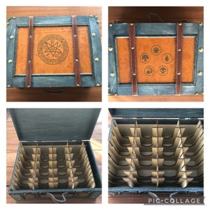 Boîte de rangement pour cartes de style vintage avec gravure personnalisable - moyenne