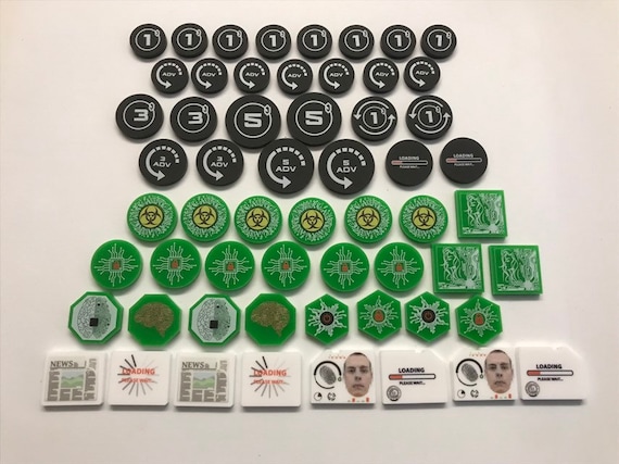 Token Set Compatible With Netrunner Card Game. Full Colour Printed
