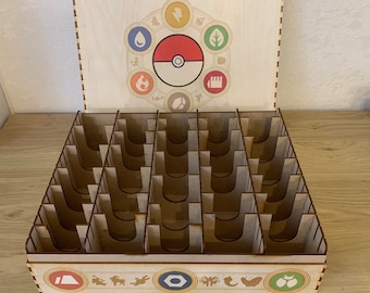 Pokemon compatible colour printed Mega card storage box - Kallax unit compatible.