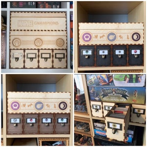 Bellissimo mobiletto porta carte a 4 cassetti - compatibile con unità Kallax - ideale per carte da gioco, carte da baseball, carte da gioco ecc.
