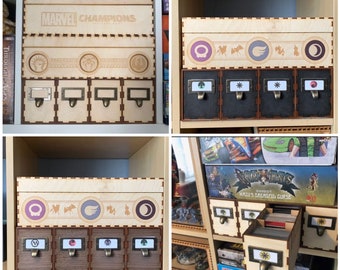Beautiful 4 drawer card storage unit - Kallax unit compatable - ideal for card game cards, baseball cards, playing cards etc