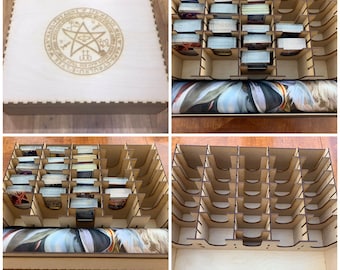 Custom Engraved Mega Card Storage Box: Birch Plywood Kallax Compatible
