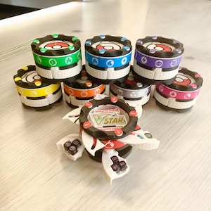 Würfel- und Tokenaufbewahrung kompatibel für Pokémon-Sammelkartenspiel. Enthält 8 Fähigkeits-Token.