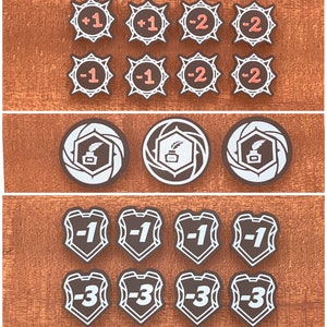 Lorcana Compatible tokens. Double sided on matt black acrylic.