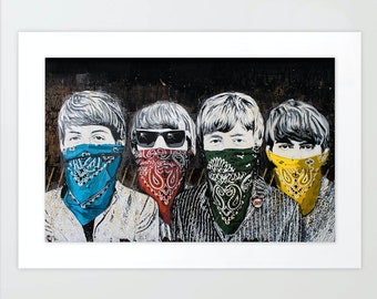 BANKSY POSTER IMAGINE STREET GRAFFITI ART THE BEATLES WALL PICTURE PRINT LARGE