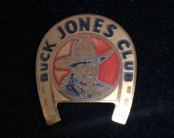 Buck Jones Club Pinback Badge Clip Pin