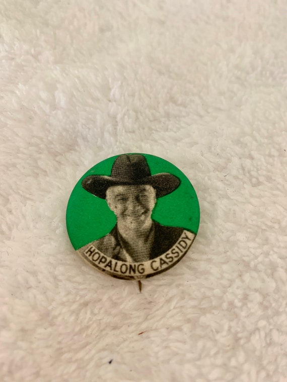 Western Cowboy Button "Hopalong Cassidy " Pin Patc