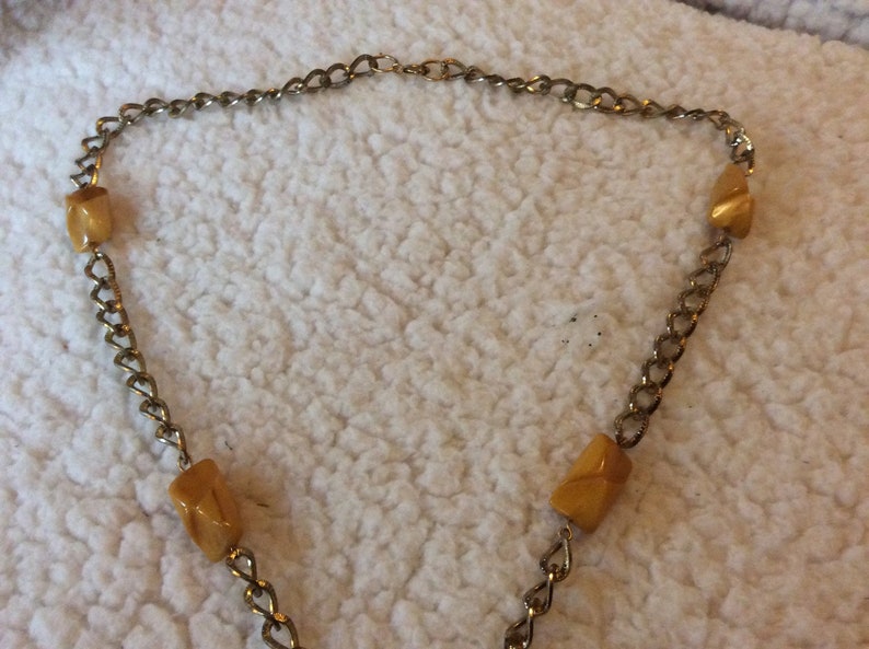 Butterscotch and Russet Bakelite Tassel Chain Necklace