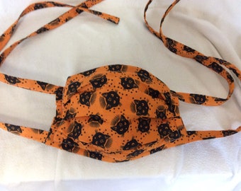 Face Mask with Filter Pocket  Washable Made in USA Nose Wire Unisex Halloween Cats  Animal  Print