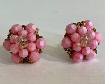Easter Spring Pink Clip Earrings
