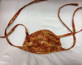 Maschera viso con tasca filtrante lavabile Made in USA Nose Wire Autumn Orange Leaves Fall Print