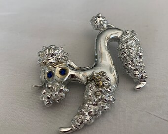 Poodle Dog Animal Brooch