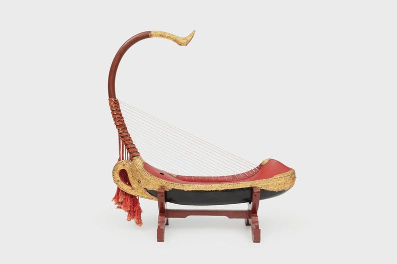 Burmese String Instruments Minature Burmese Harp Saung From Myanmar Handicrafts Music String ...