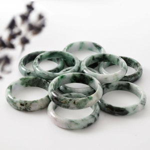 1 Burmese Jade Bangle Bracelet Handmade Gemstones 370 Carats 5.9 mm Jewelry Various shades of Green