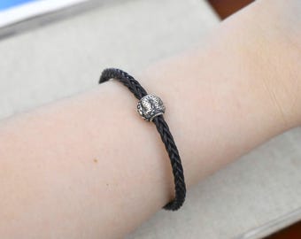 ドラゴンスターリングシルバー編みブレスレット：ミャンマーの手作り 