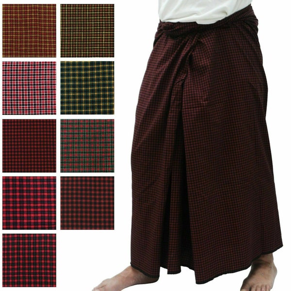 1 Burmese Pants Longyi  Myanmar Sarong Pareo Traditional Dress for Men and Women Peso Handmade Socail Enterprise Made Sarong All Colors