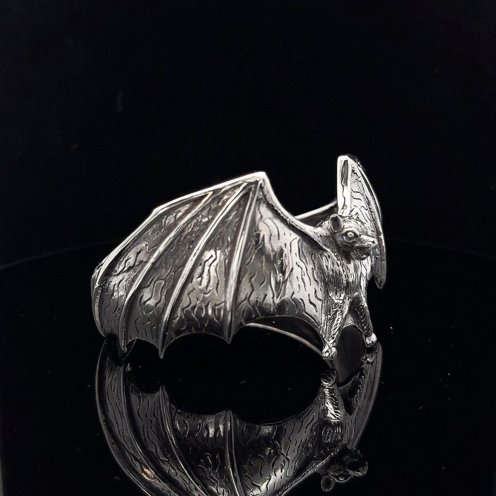 Vampire Bat Bangle Exclusive Design Goth Rock 92.5 Sterling Silver ...