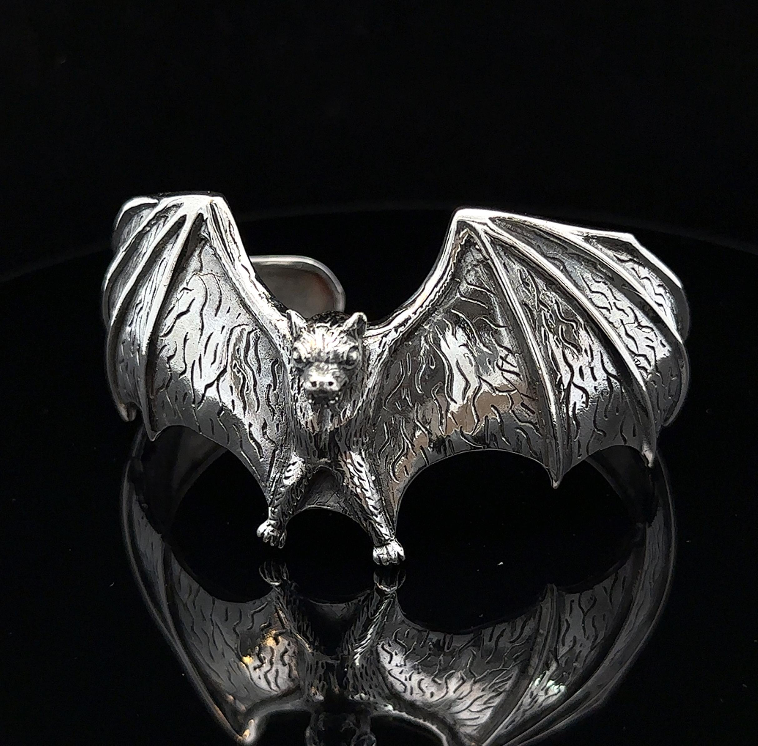 Vampire Bat Bangle Exclusive Design Goth Rock 92.5 Sterling Silver ...
