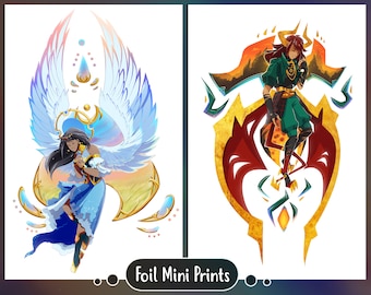 Original Design "Up, Down" Foil Prints, Bookmarks, Stickers