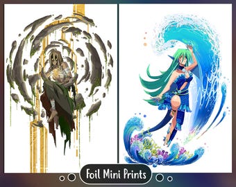 Original Design "Earth, Water" Foil Prints & Bookmarks