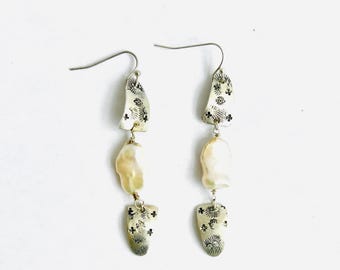 Sterling Silver Baroque Pearl earrings