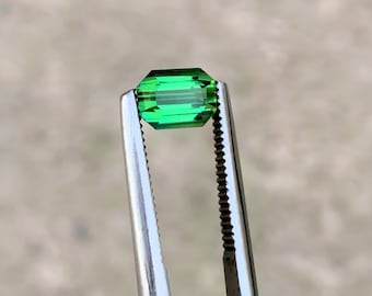 Mint Green Tourmaline Gemstone: Emerald Cut, 1ct, Afghanistan Origin