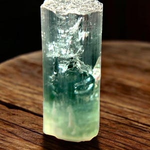 natural bi-color blue green terminated tourmaline crystal from Afghanistan 3.20ct