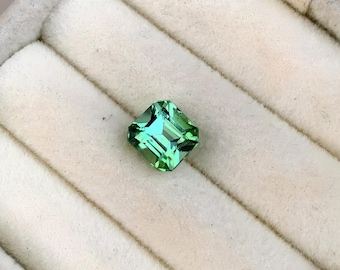 Mint Green Tourmaline Gemstone: Emerald Cut, 1.20ct, Afghanistan