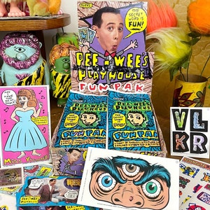 Vintage 1988 Pee-Wee Herman Pee-Wees Spielhaus Fun Pak Sammelkarten - 1 Packung - Lentikulares Hologramm inklusive