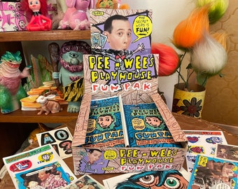 Vintage 1988 Pee-Wee Herman Pee-Wees Spielhaus Fun Pak Sammelkarten - 1 Packung - Lentikulares Hologramm inklusive