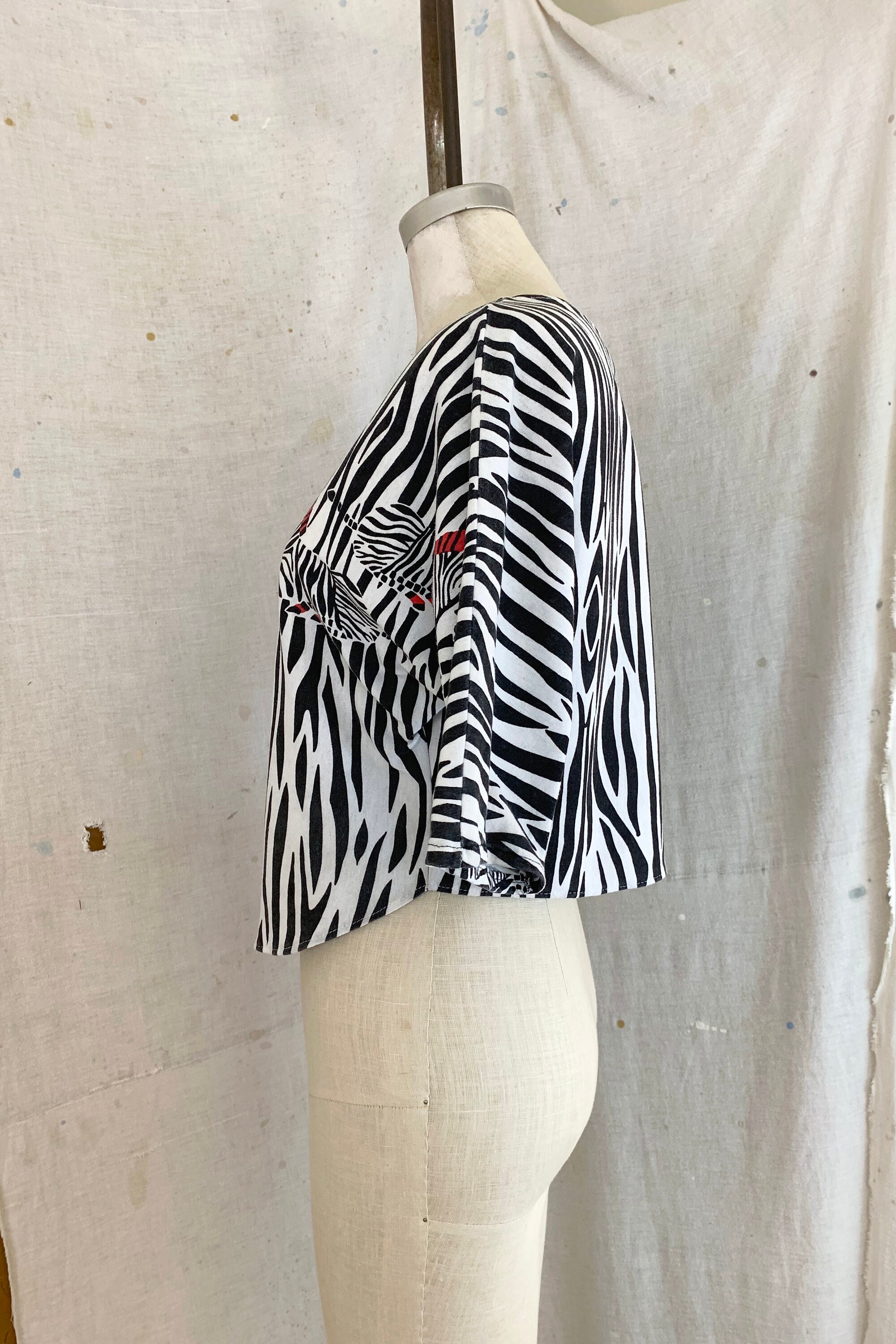 Vintage 80s Zebra Op Art Animal Print Crop Top sz M L | Etsy