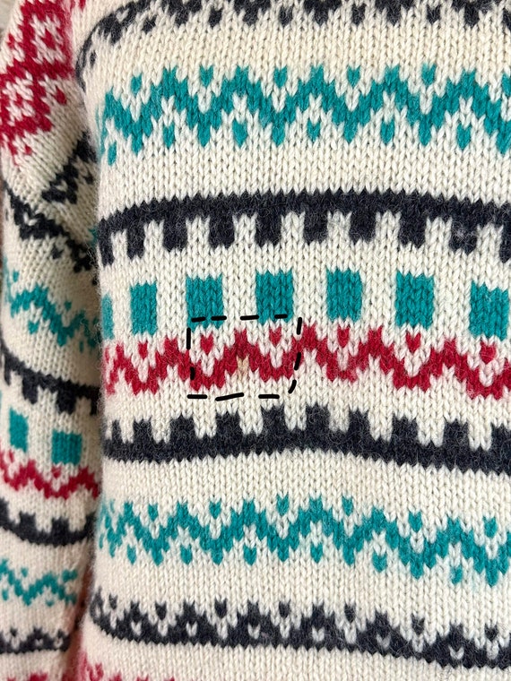 Vintage 70s New Zealand Wool Fair Isle Fisherman … - image 7