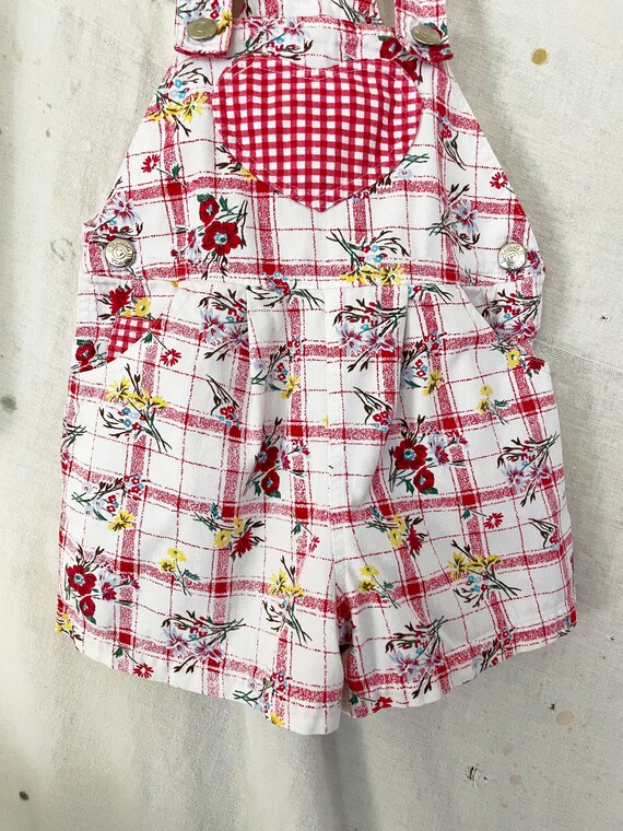 Vintage 90s Girls Heart Pocket Plaid And Floral M… - image 4