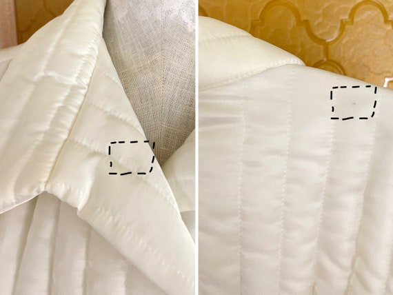 Vintage 50s I. Magnin Ivory Satin Pillow Quilted … - image 10